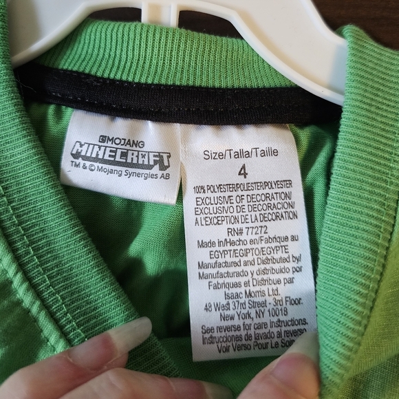 Minecraft Boys Clothes 3pc Tee, Tank, and Shorts Set, Green & Black, Size 4 - Picture 10 of 12